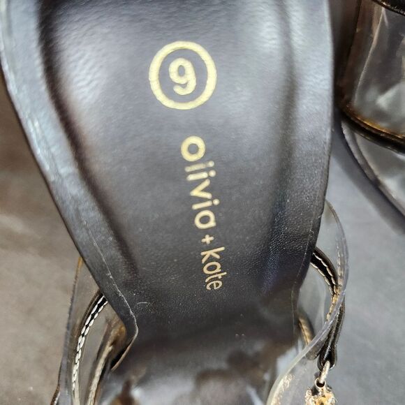 BRAND NEW OLIVER & KATE CLEAR STRAP JEWEL EMBELLISHMENTS OPEN-TOE SANDAL - Picture 14 of 14